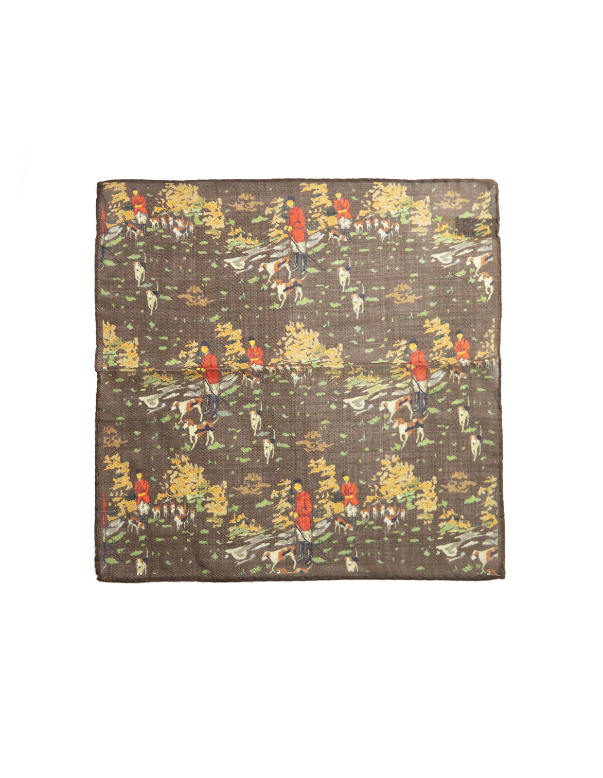 Bröstnäsduk Pochette Ullblandning Brun Mönstrad One Size