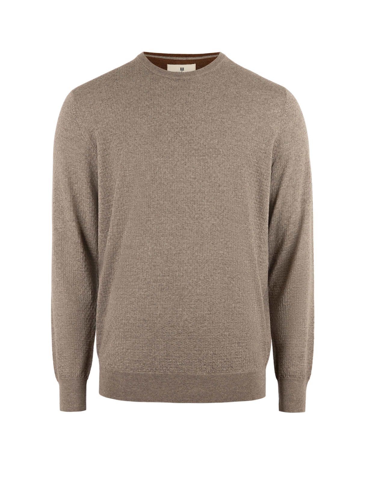 Tröja Rundhals Merinoull Gråbeige