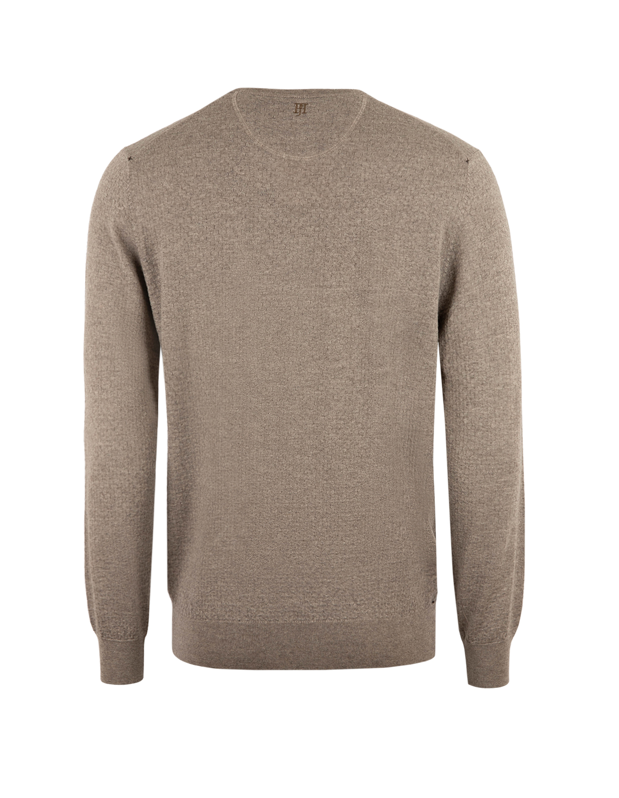 Tröja Rundhals Merinoull Gråbeige