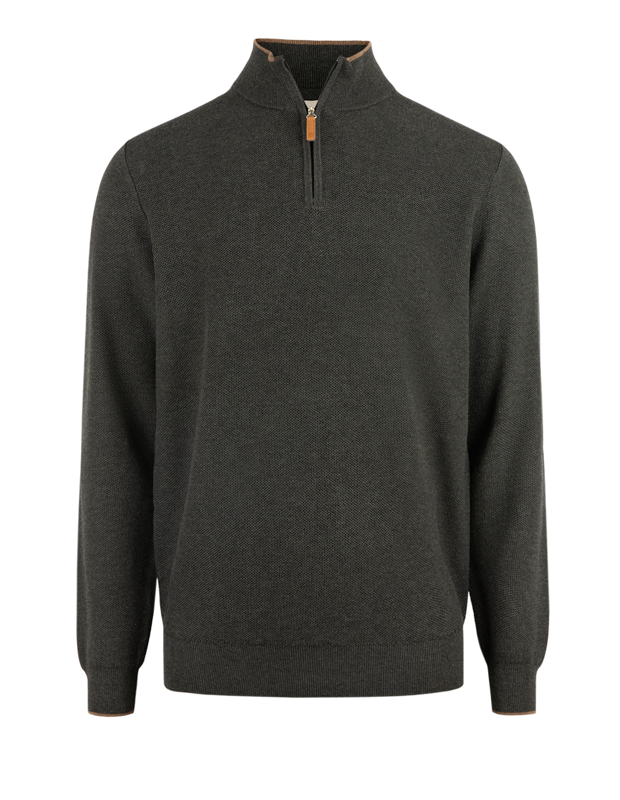 Zip-tröja Bomull Struktur Mökrgrå