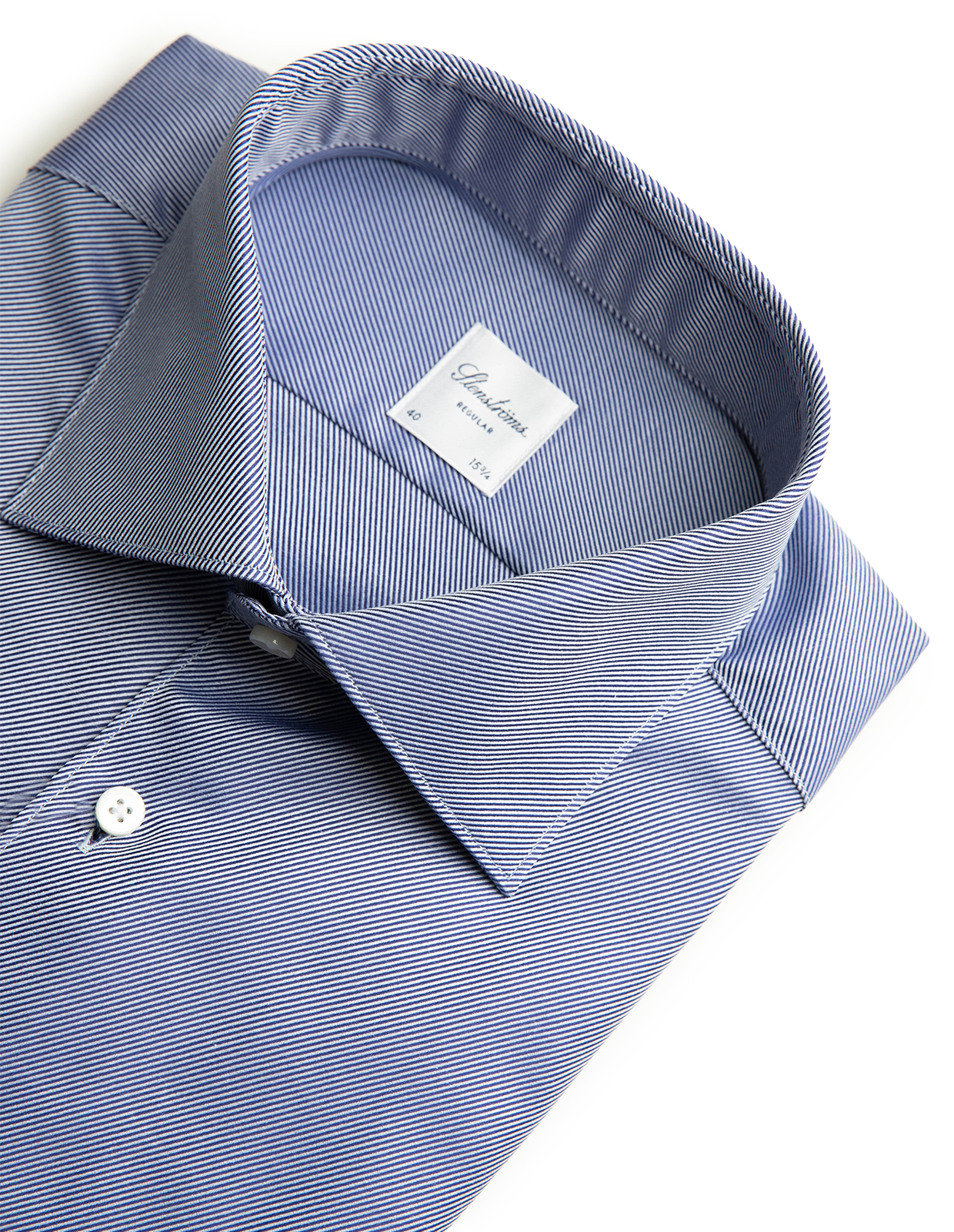 Regular Skjorta Twill Twofold Bomull Blå