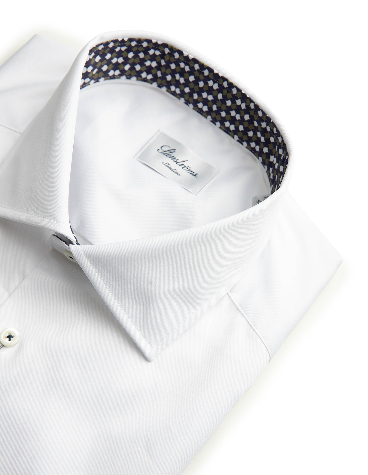 Regular Kontrast Skjorta Bomull Vit