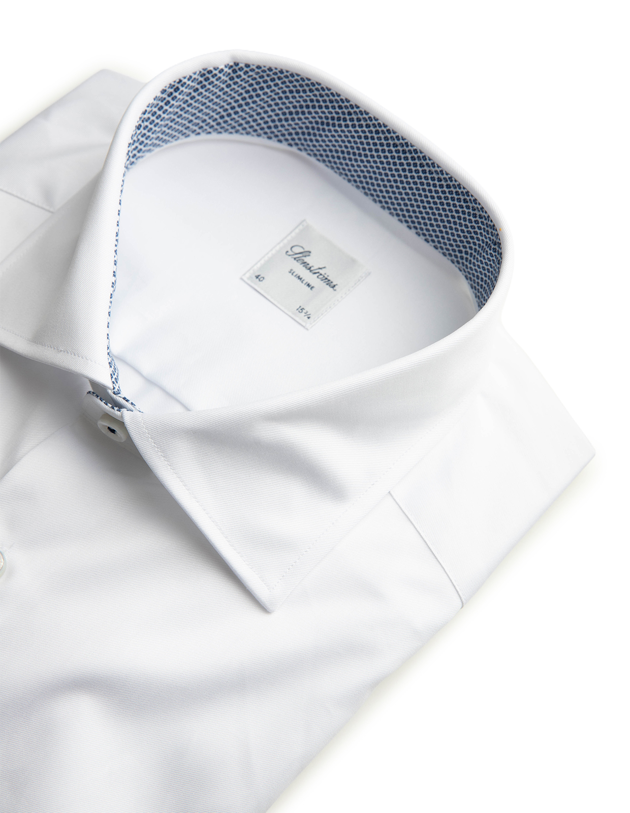 Regular Kontrast Skjorta Bomull Vit