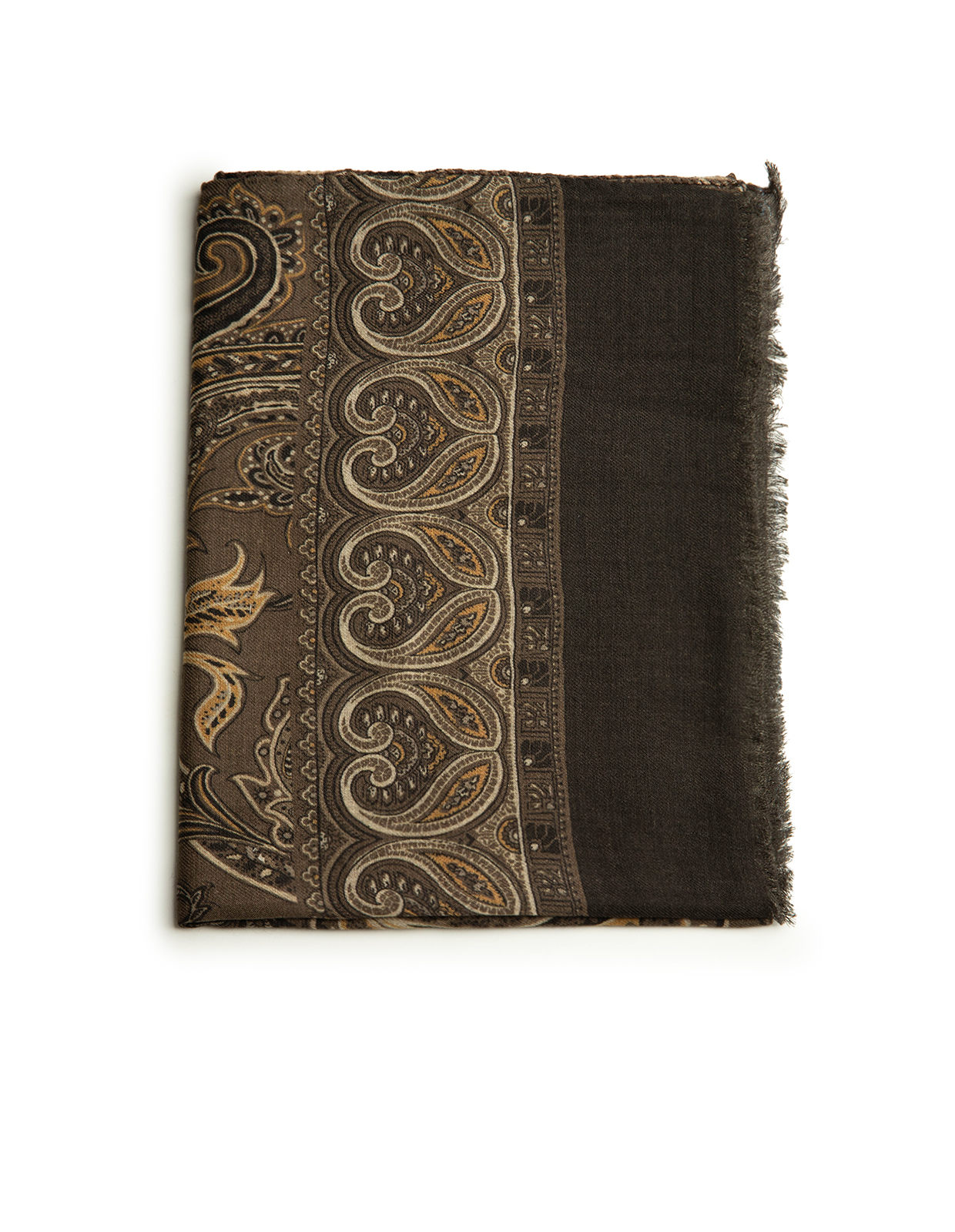 Scarf Ull Yak Mönstrad Brun One Size