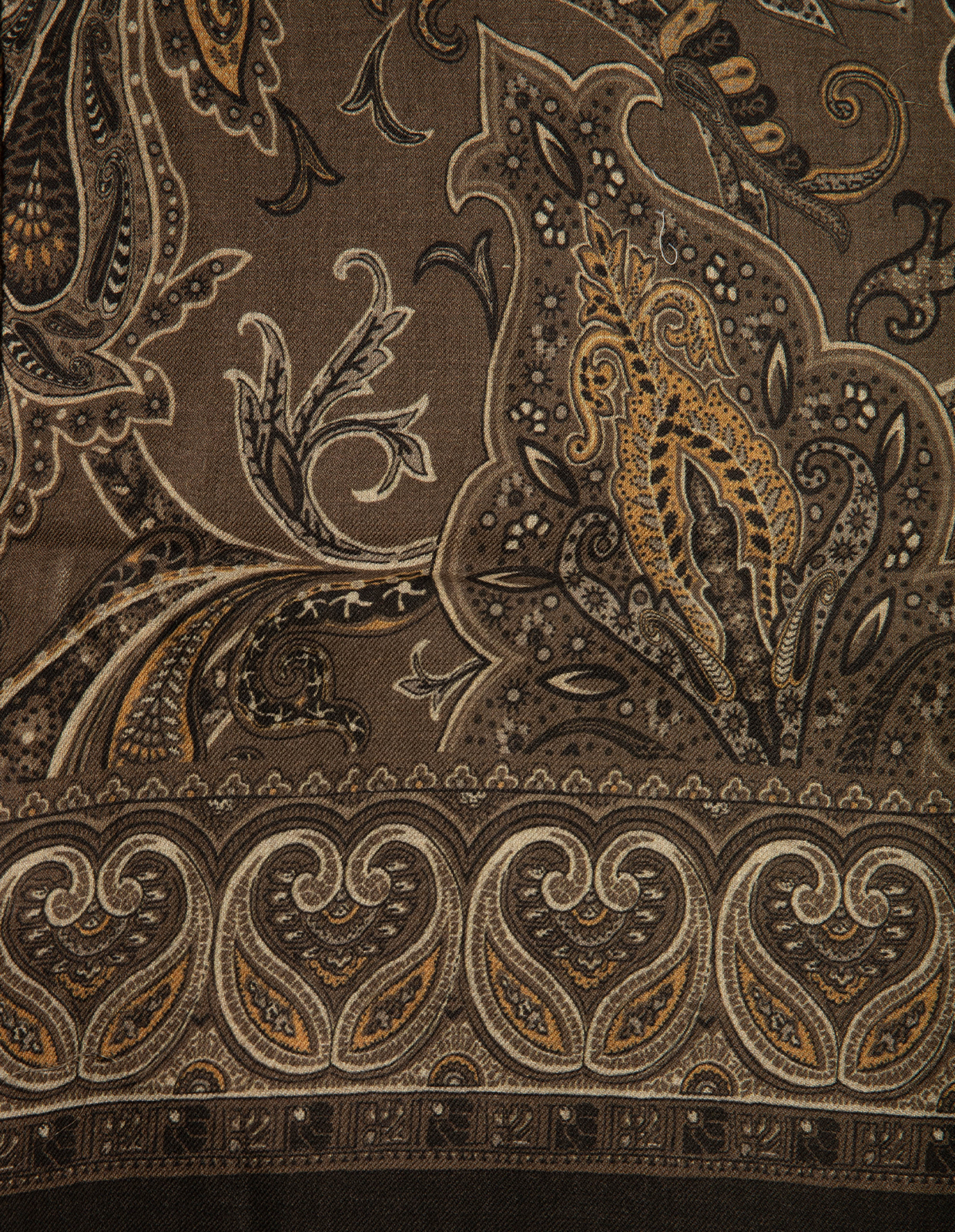 Scarf Ull Yak Mönstrad Brun One Size