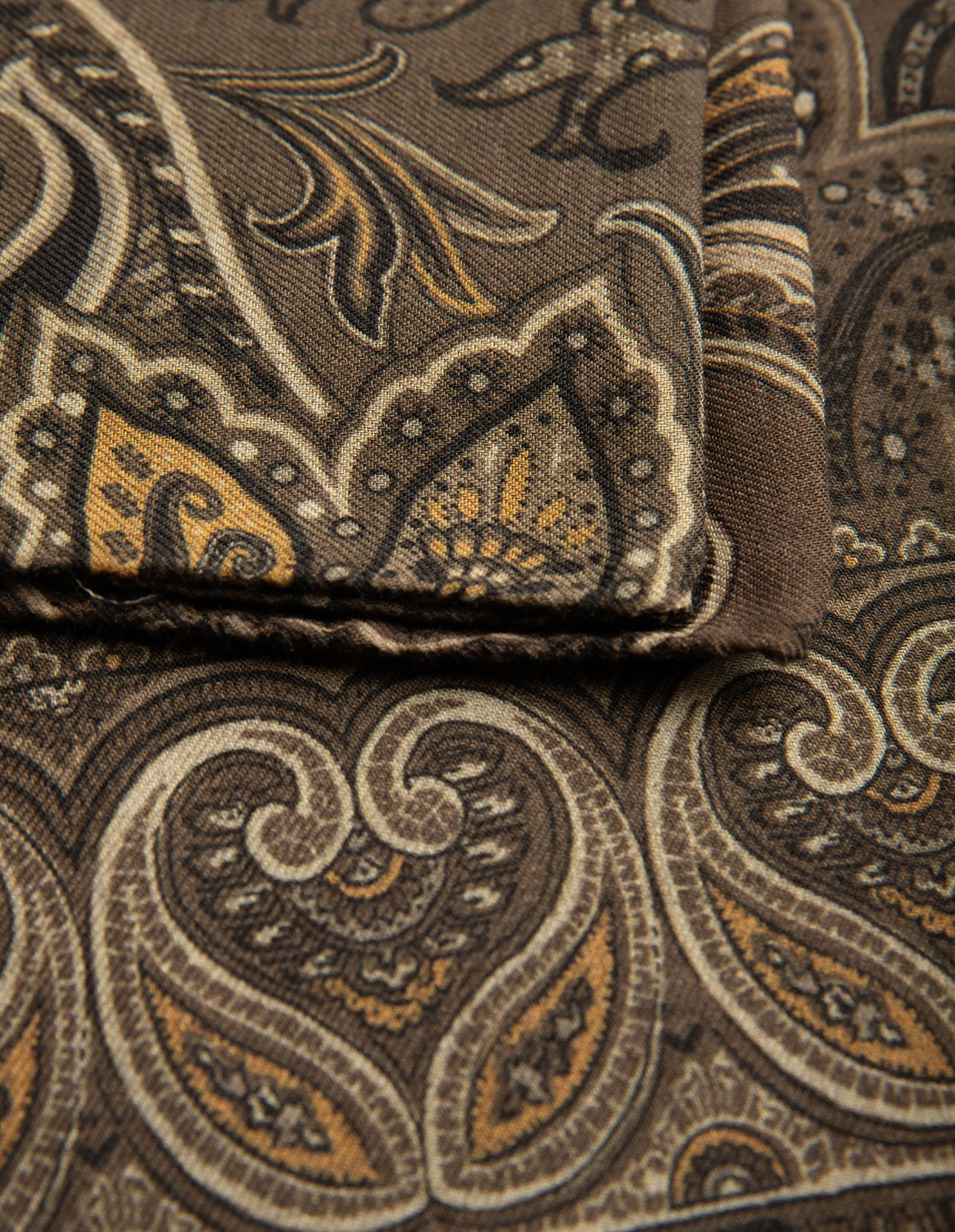 Scarf Ull Yak Mönstrad Brun One Size