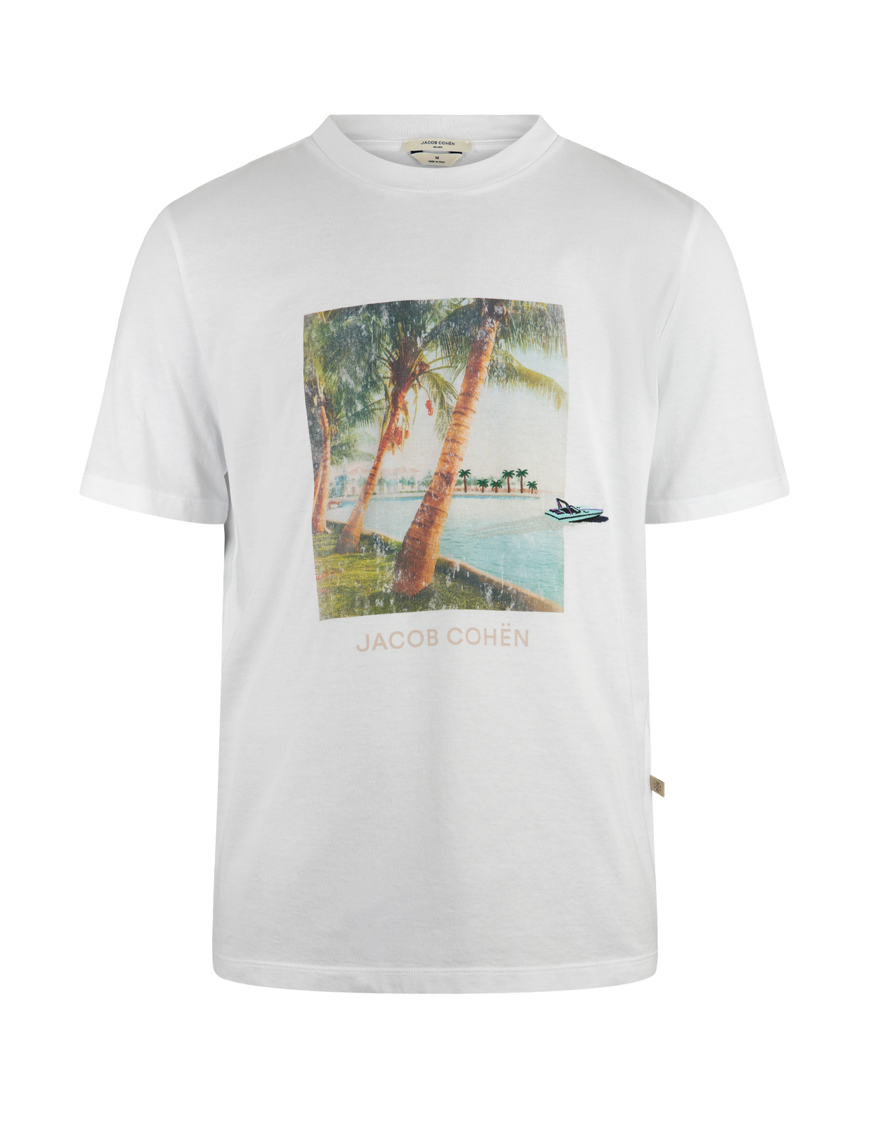 T-shirt Palm Print Vit Mönstrad