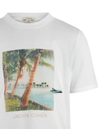 T-shirt Palm Print Vit Mönstrad