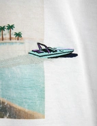T-shirt Palm Print Vit Mönstrad