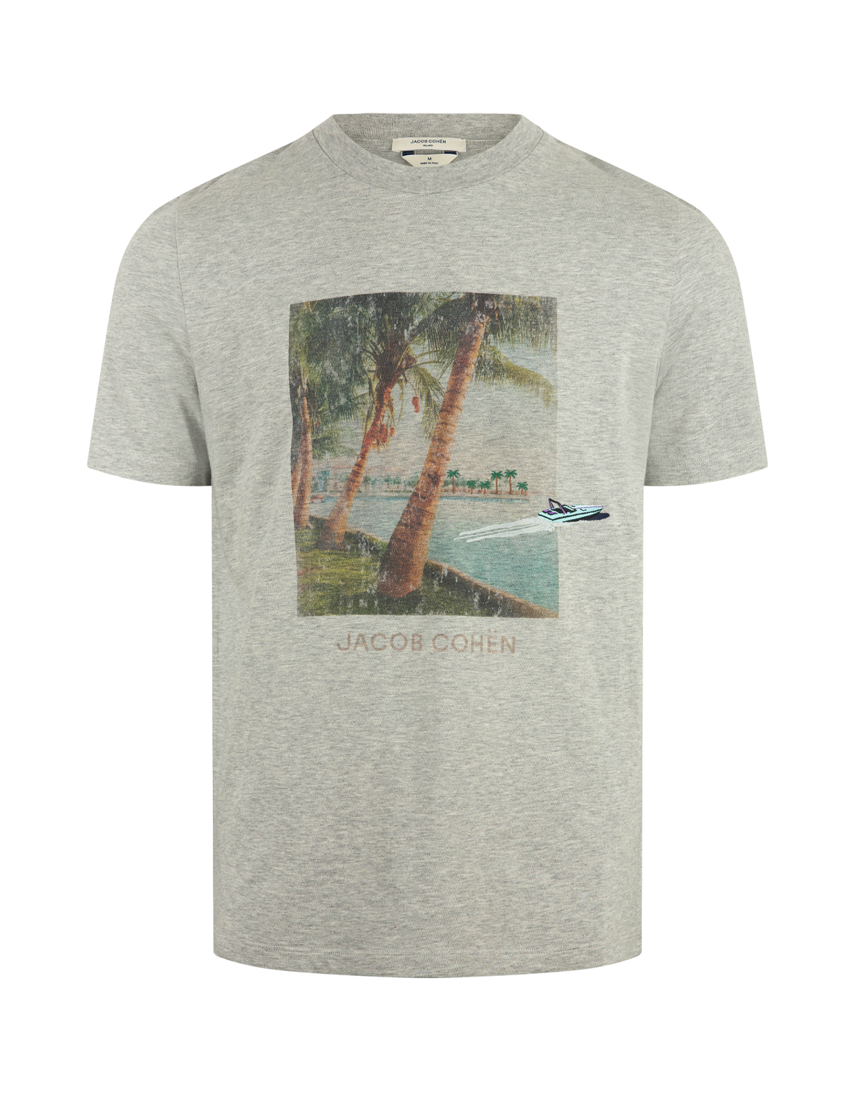 T-shirt Palm Print Grå Mönstrad