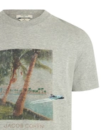 T-shirt Palm Print Grå Mönstrad