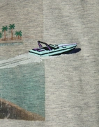 T-shirt Palm Print Grå Mönstrad