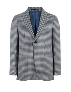 Firenze Kavaj Ull Linne Rutig Blå