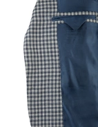 Firenze Kavaj Ull Linne Rutig Blå