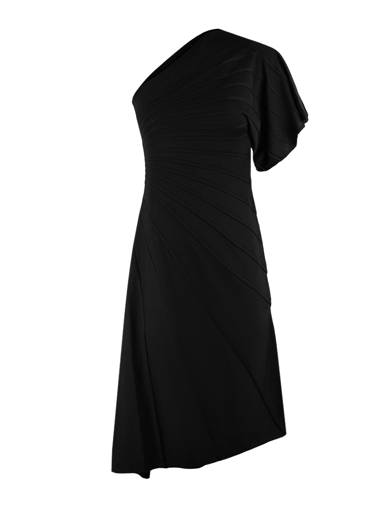 One Shoulder Klänning Svart