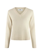 Sol V-Neck Ull/Cashmere Ljusbeige