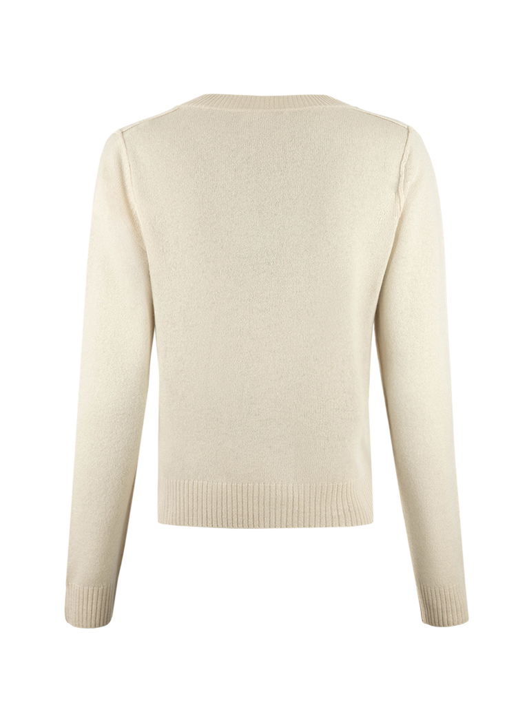 Sol V-Neck Ull/Cashmere Ljusbeige