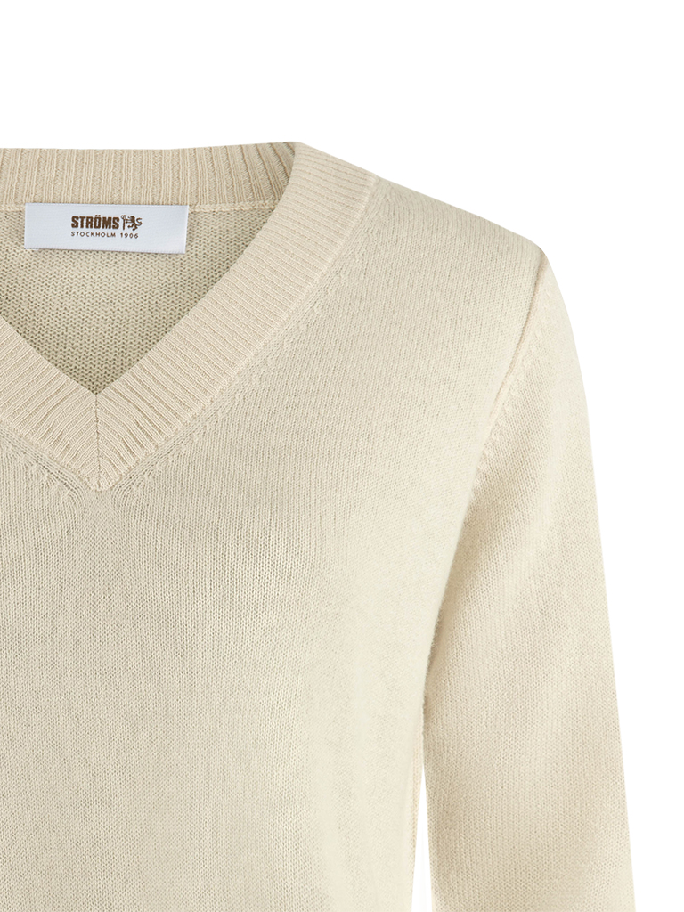Sol V-Neck Ull/Cashmere Ljusbeige