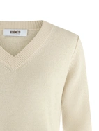 Sol V-Neck Ull/Cashmere Ljusbeige