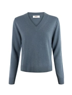 Sol V-Neck Ull/Cashmere Blå
