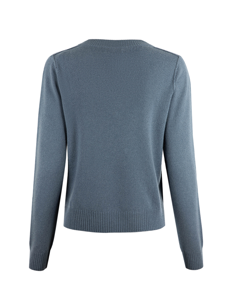 Sol V-Neck Ull/Cashmere Blå