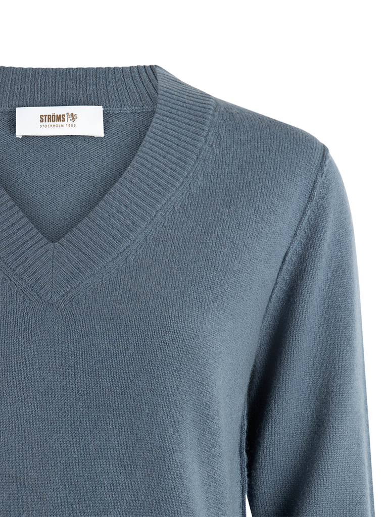 Sol V-Neck Ull/Cashmere Blå