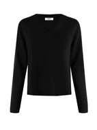 Sol V-Neck Ull/Cashmere Svart