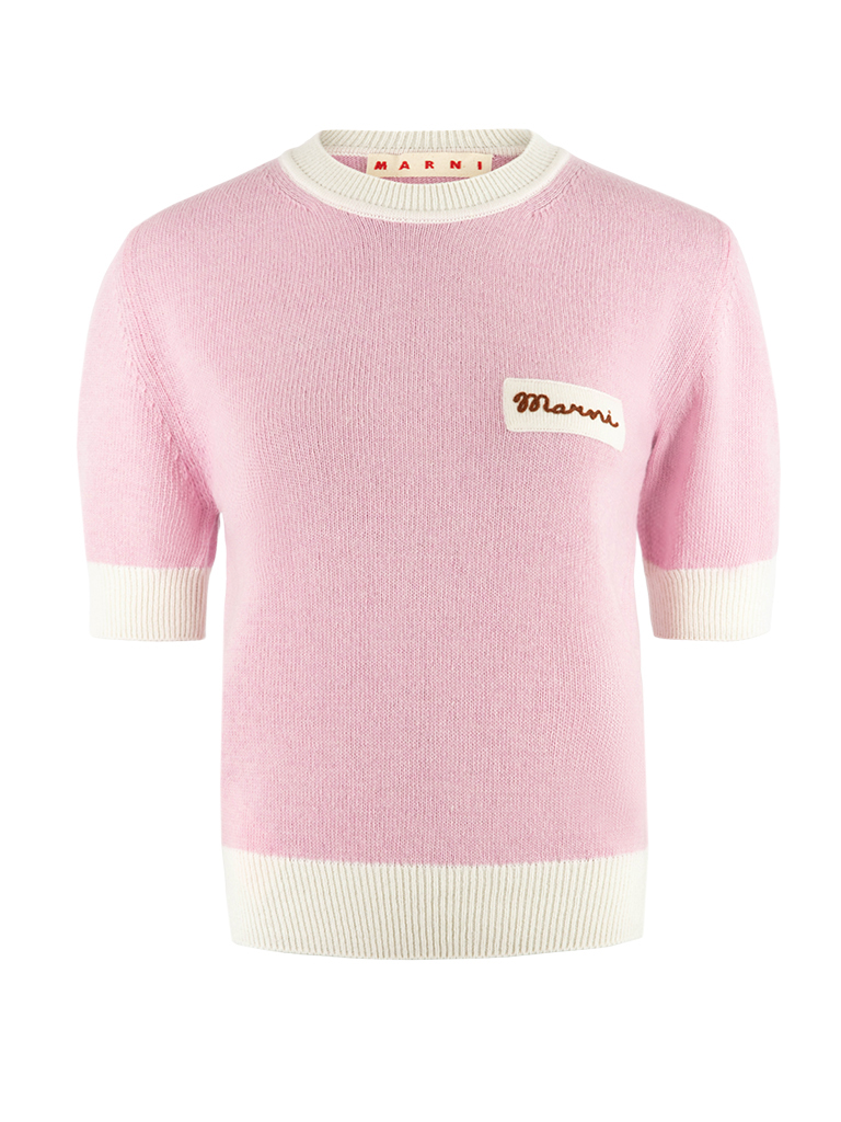 Stickad Top Rosa