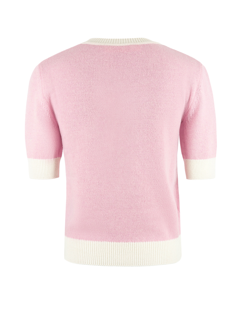 Stickad Top Rosa