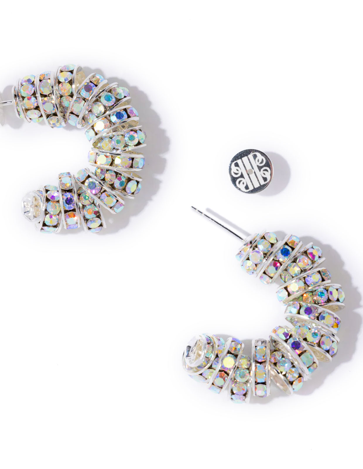 Mini Diamond Hoops Silver