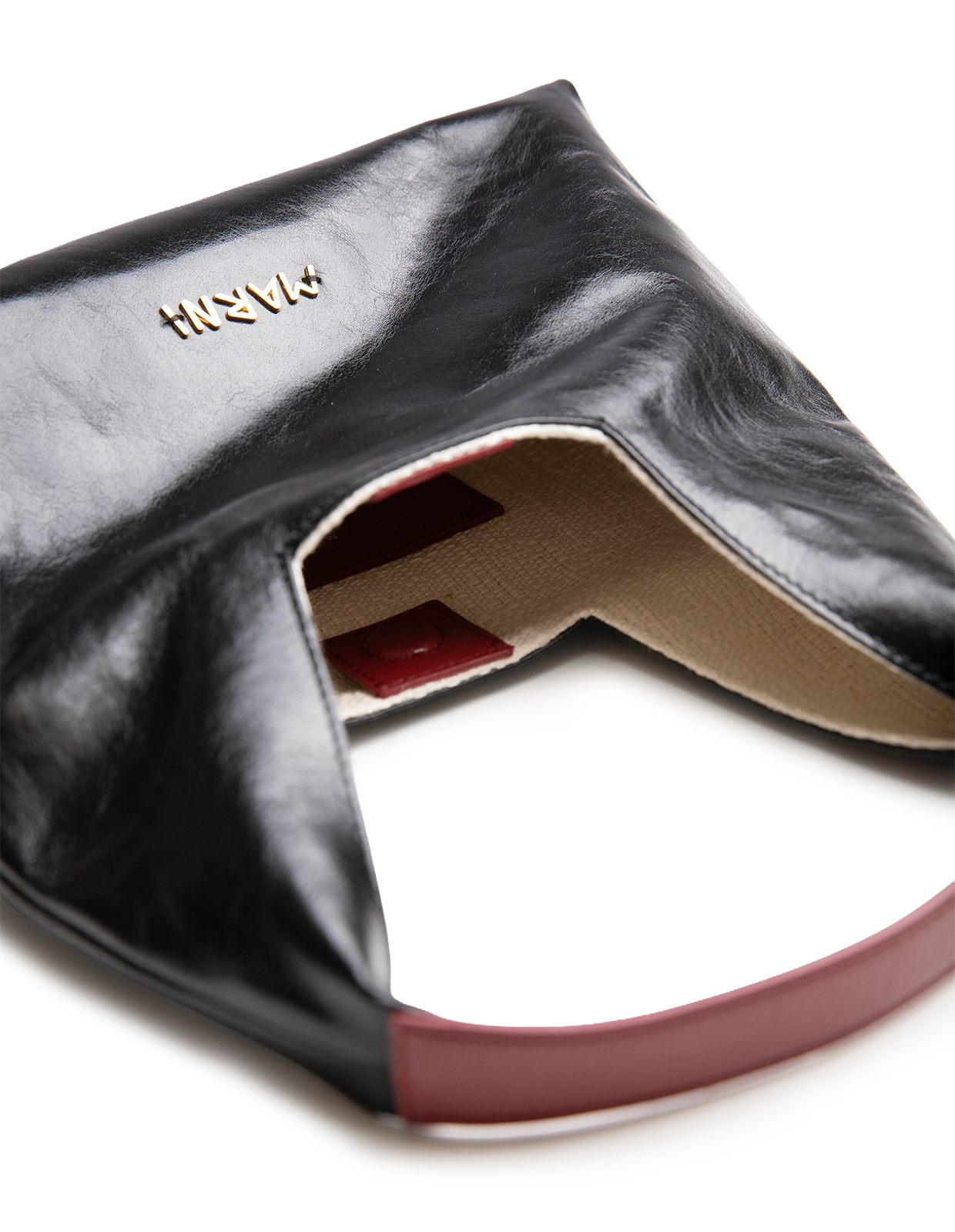 Top Handle Mini Väska Svart/Burgundy One Size
