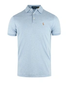 Pikétröja Custom Slim Fit Ljusblå Melerad