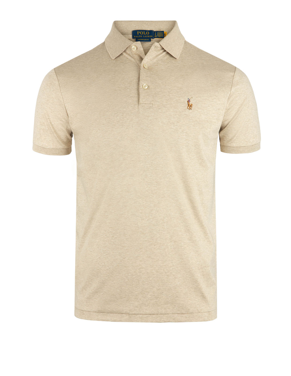 Pikétröja Custom Slim Fit Beige Melerad