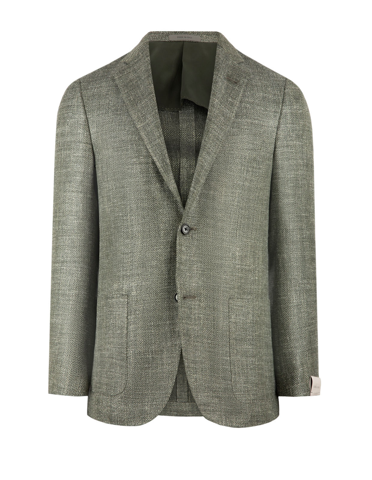 Drop6 Kavaj Ull Siden Linne Fiskben Grön