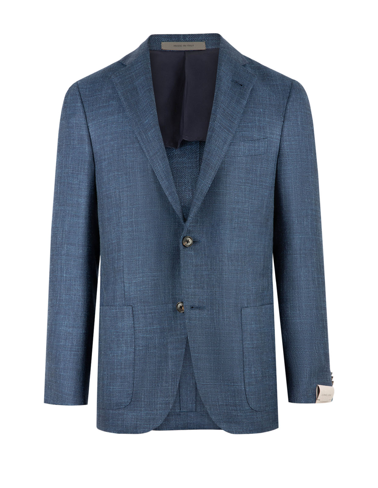 Drop7 Kavaj Hopsack Ull Siden Linne Blå