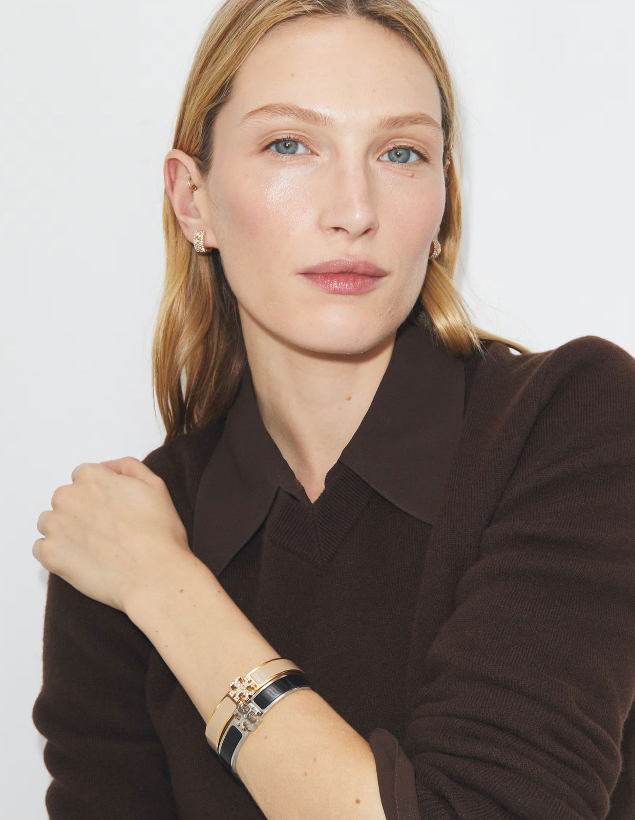 Kira Enamel Armband Silver/Svart