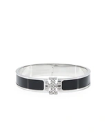 Kira Enamel Armband Silver/Svart