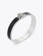 Kira Enamel Armband Silver/Svart