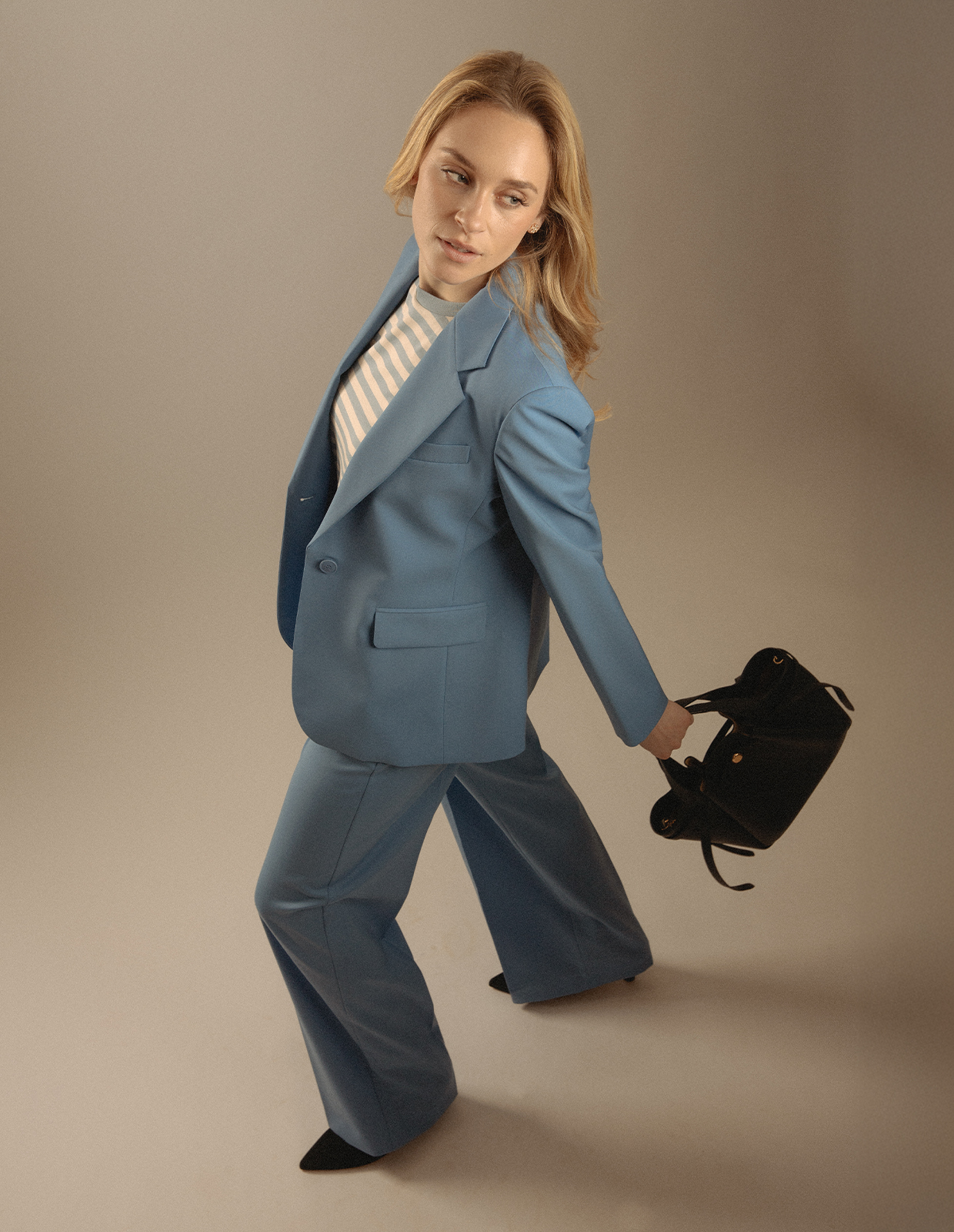 Venaco T-Shirt Benvit/Blå