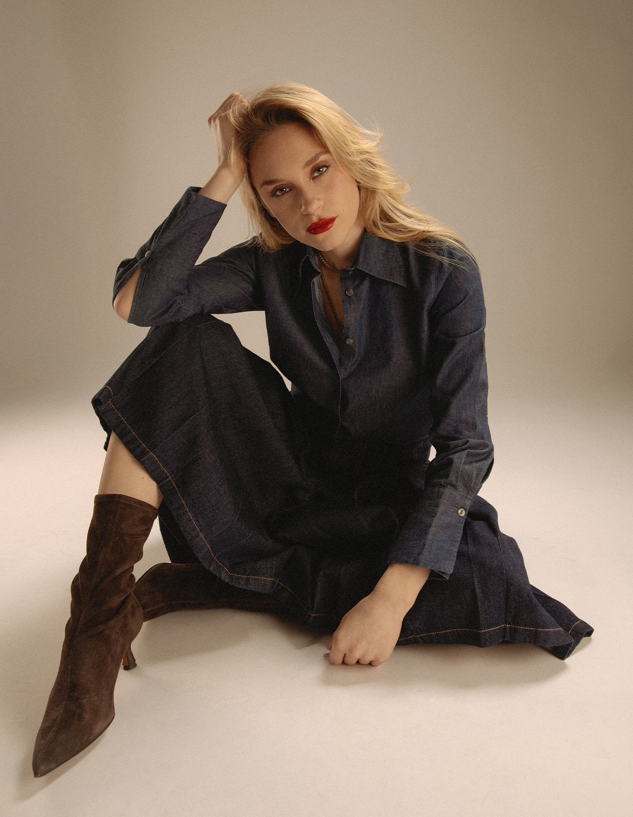 Molly Skjorta Denim Mörkblå 46