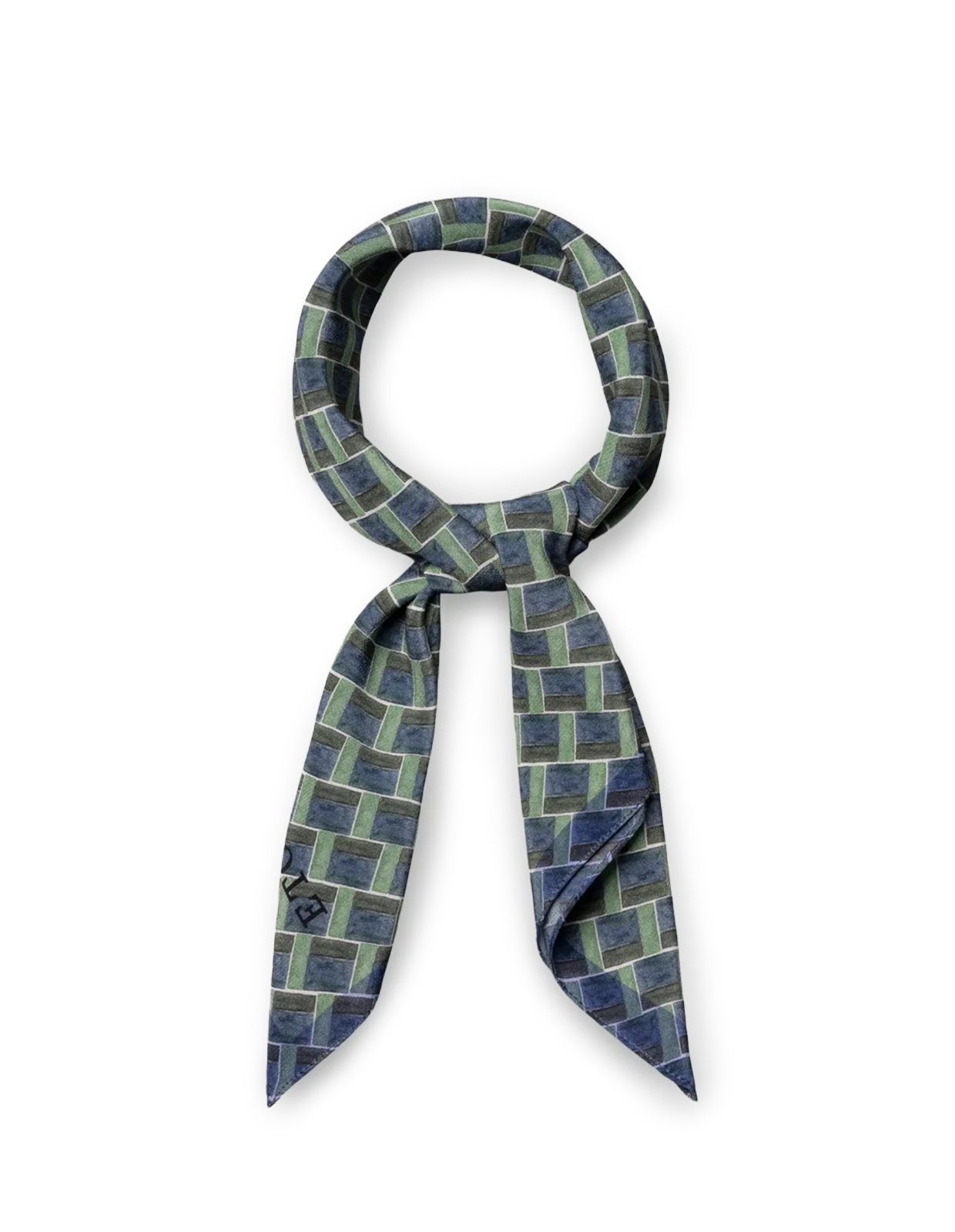 Bandana Siden Marinblå/Grön One Size