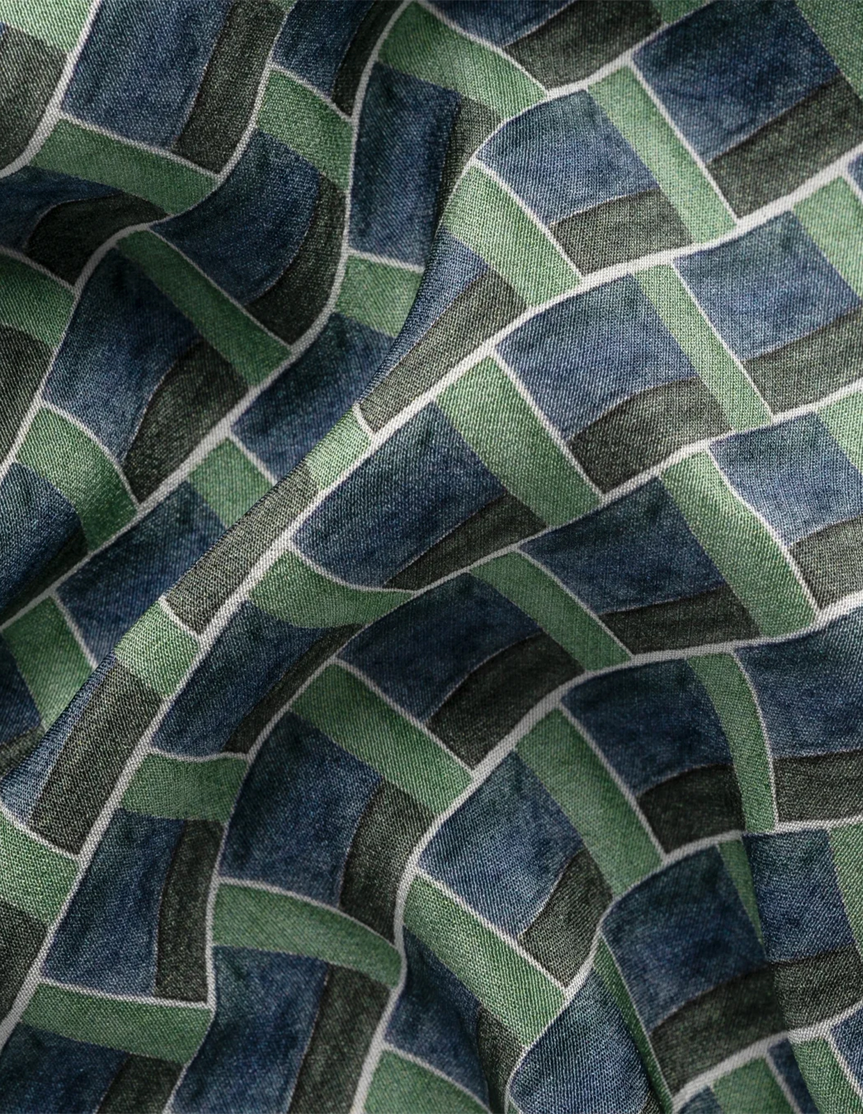 Bandana Siden Marinblå/Grön One Size