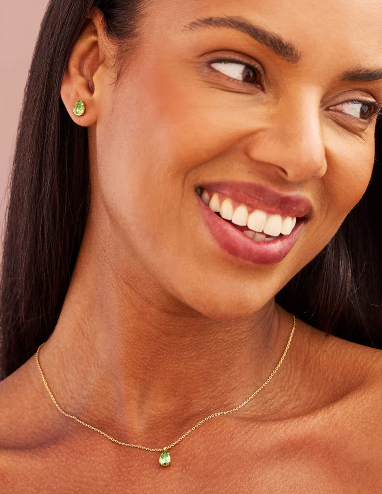 Amelia Stud Örhängen Grön One Size