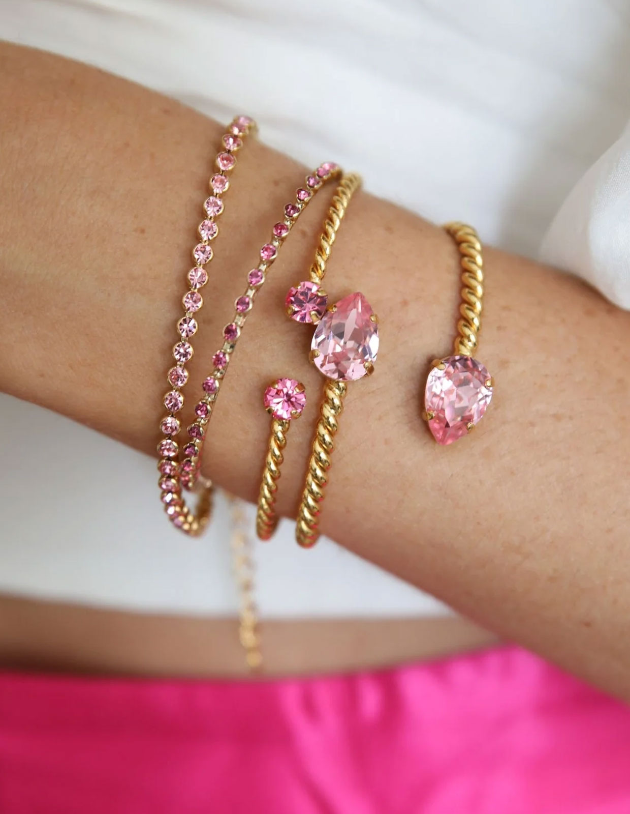 Mini Drop Armband Rosa One Size