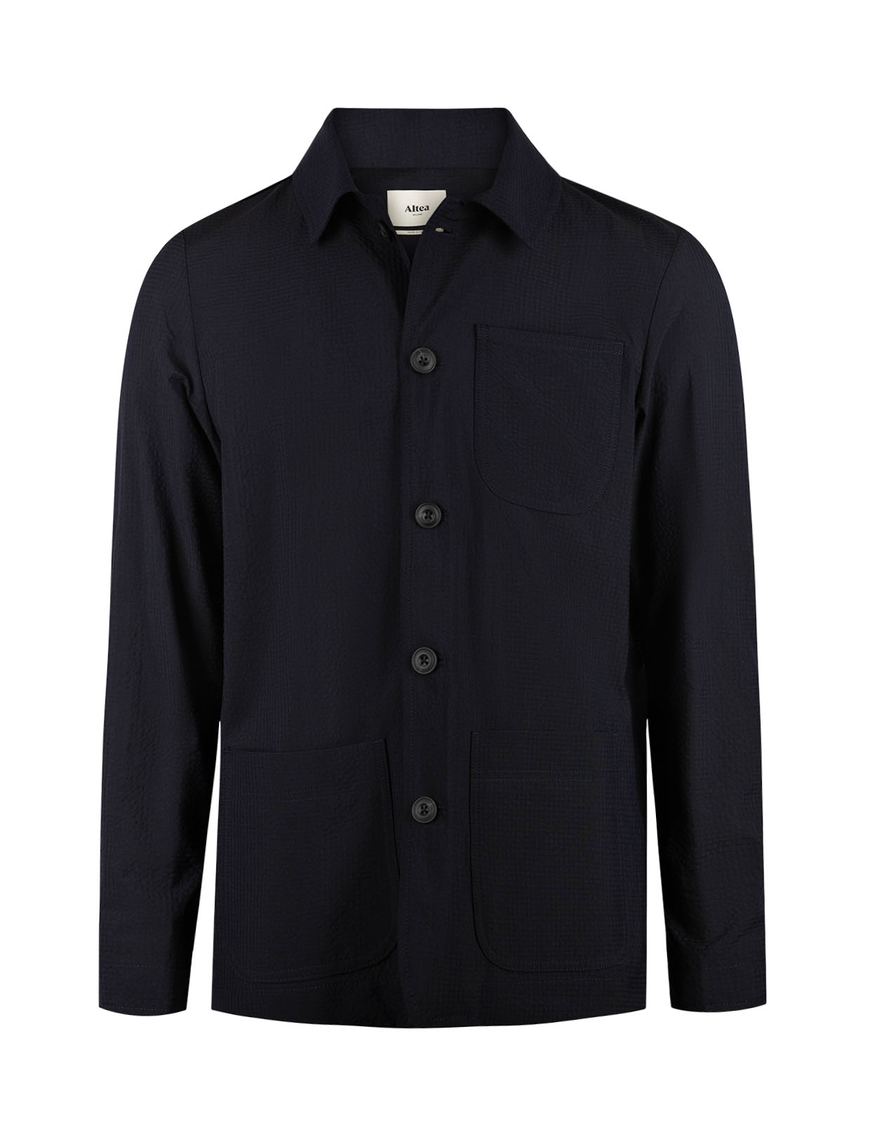 Constantin Overshirt Seersucker Marinblå