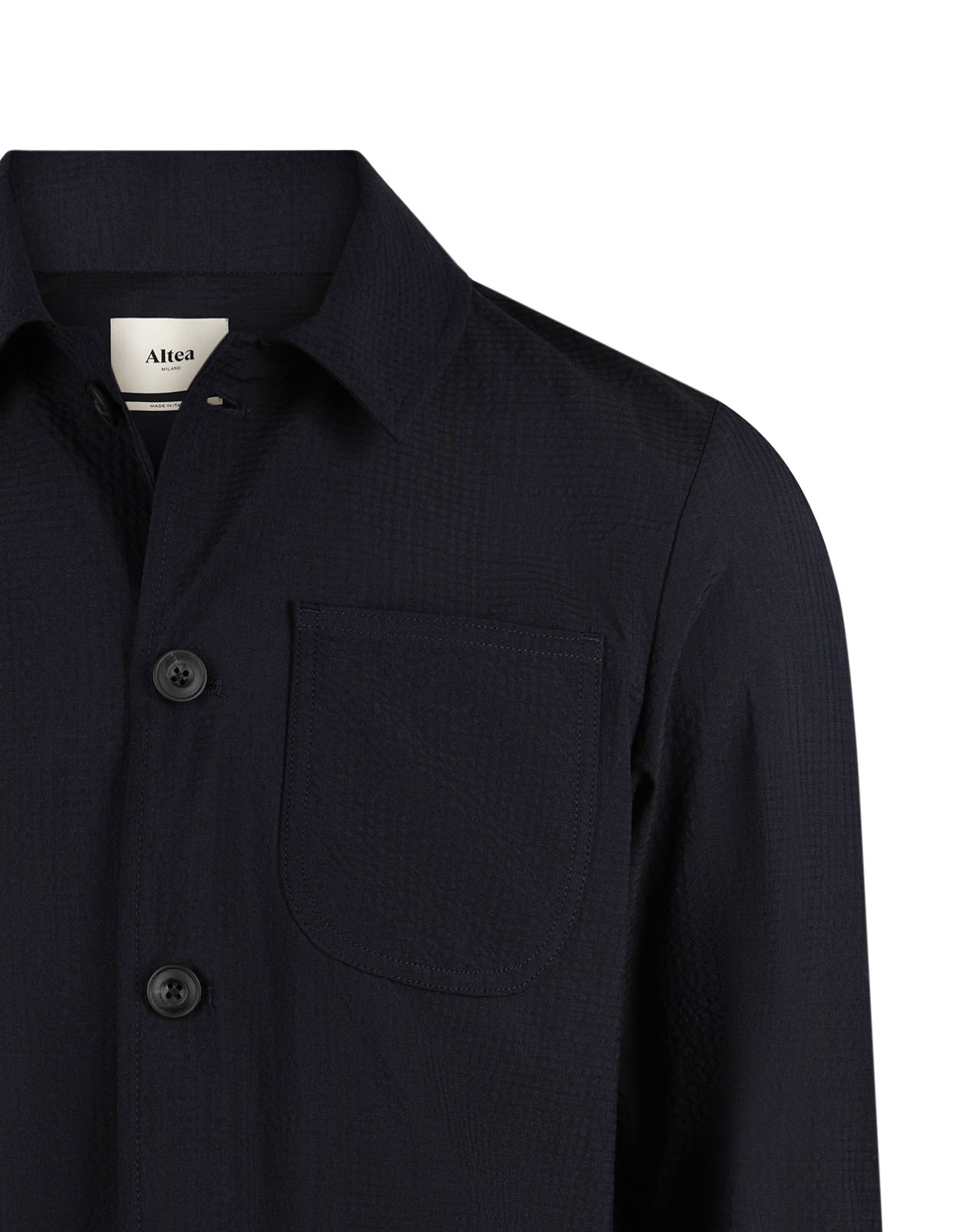 Constantin Overshirt Seersucker Marinblå