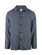 Constantin Overshirt Linne Bomull Denimblå