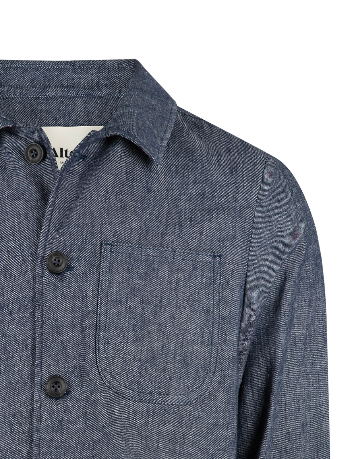 Constantin Overshirt Linne Bomull Denimblå