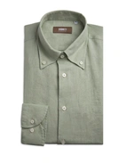 Slim Fit Skjorta Button Down Linne Salvia 40