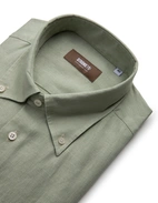 Slim Fit Skjorta Button Down Linne Salvia 40